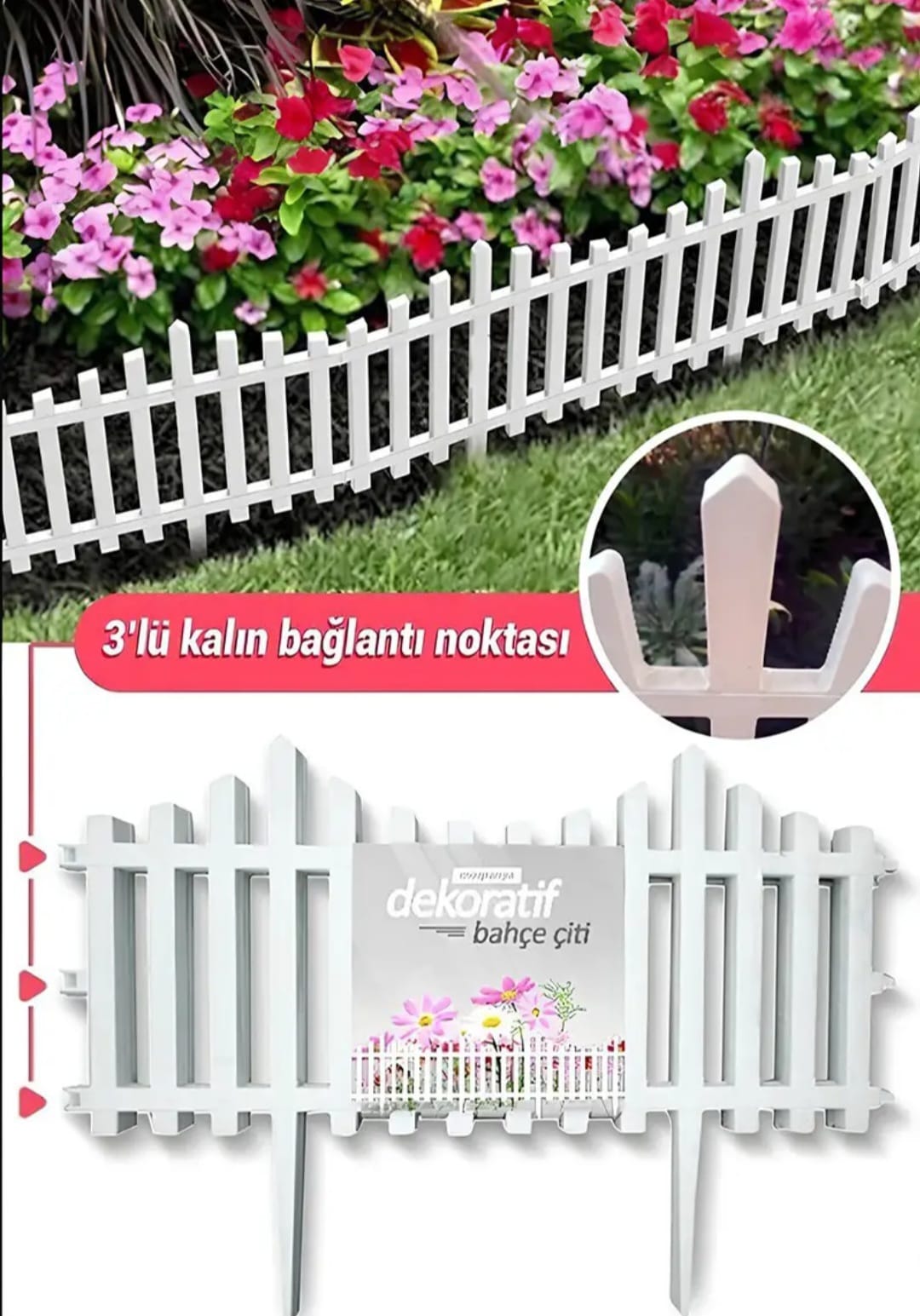 10' Lu Dekoratif Bahçe Çiti